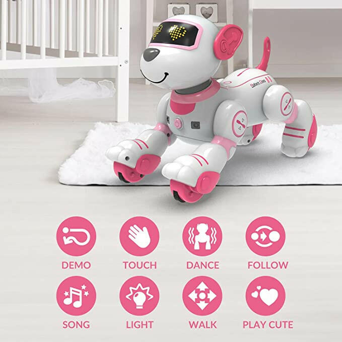 Chien Robot Programmable Pour Enfants - Télécommande Et Contrôle Gestuel - Danse, Yoga, Imitations De Sons - Cadeau Interactif Pour Garçons Et Filles Chien Robot Programmable Pour Enfants - Télécommande Et Contrôle Gestuel - Danse, Yoga, Imitations De Sons - Cadeau Interactif Pour Garçons Et Filles