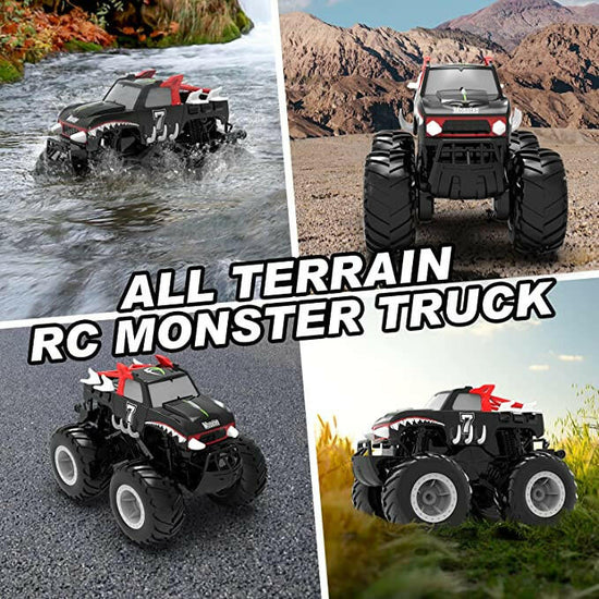 Amphibious Remote Control Car All Terrain Off-Road Waterproof RC Monster Truck for Kids.