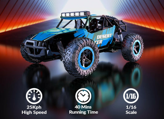 Racent 1:16 Scale All-Terrain Remote Control Rock Crawler Desert Racer (blue) EXHOBBY Dealer.