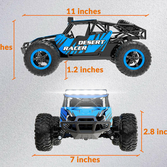Racent 1:16 Scale All-Terrain Remote Control Rock Crawler Desert Racer (blue) EXHOBBY Dealer.