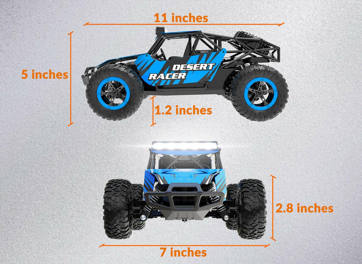 Racent 1:16 Scale All-Terrain Remote Control Rock Crawler Desert Racer (blue) EXHOBBY Dealer.