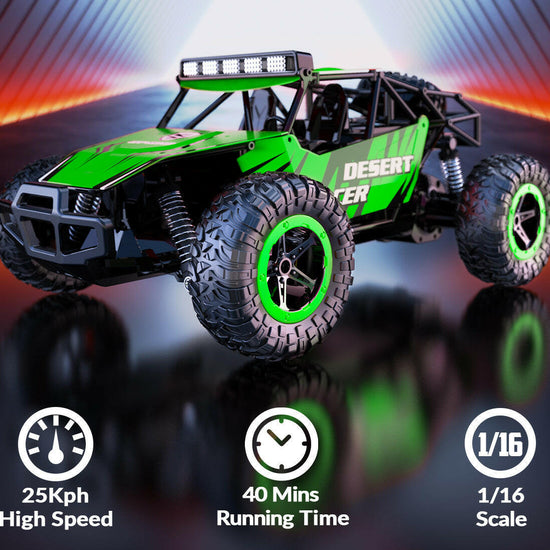 RACENT 1/16 All Terrain Remote Control Car for Kids Off Road RC Truck Desert Racer Great Gift EXHOBBY Dealer.
