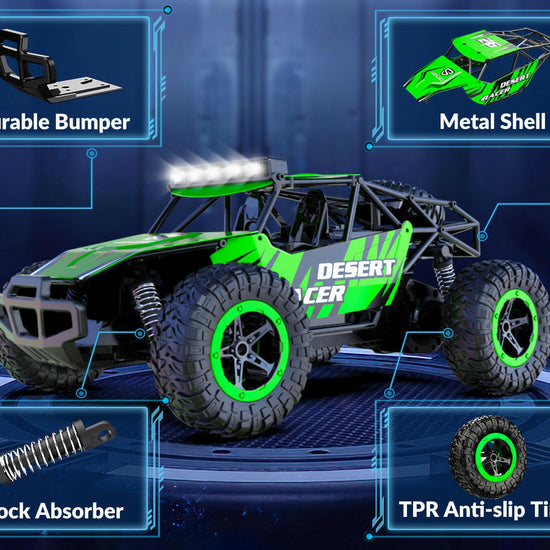 RACENT 1/16 All Terrain Remote Control Car for Kids Off Road RC Truck Desert Racer Great Gift EXHOBBY Dealer.