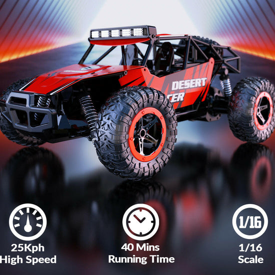 RACENT Desert Racer 1/16 RC Car for Kids All Terrain Remote Control Car RC Rock Crawler EXHOBBY Dealer.