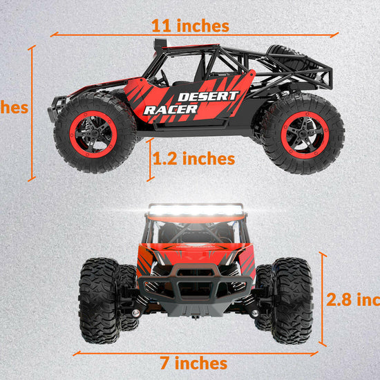 RACENT Desert Racer 1/16 RC Car for Kids All Terrain Remote Control Car RC Rock Crawler EXHOBBY Dealer.