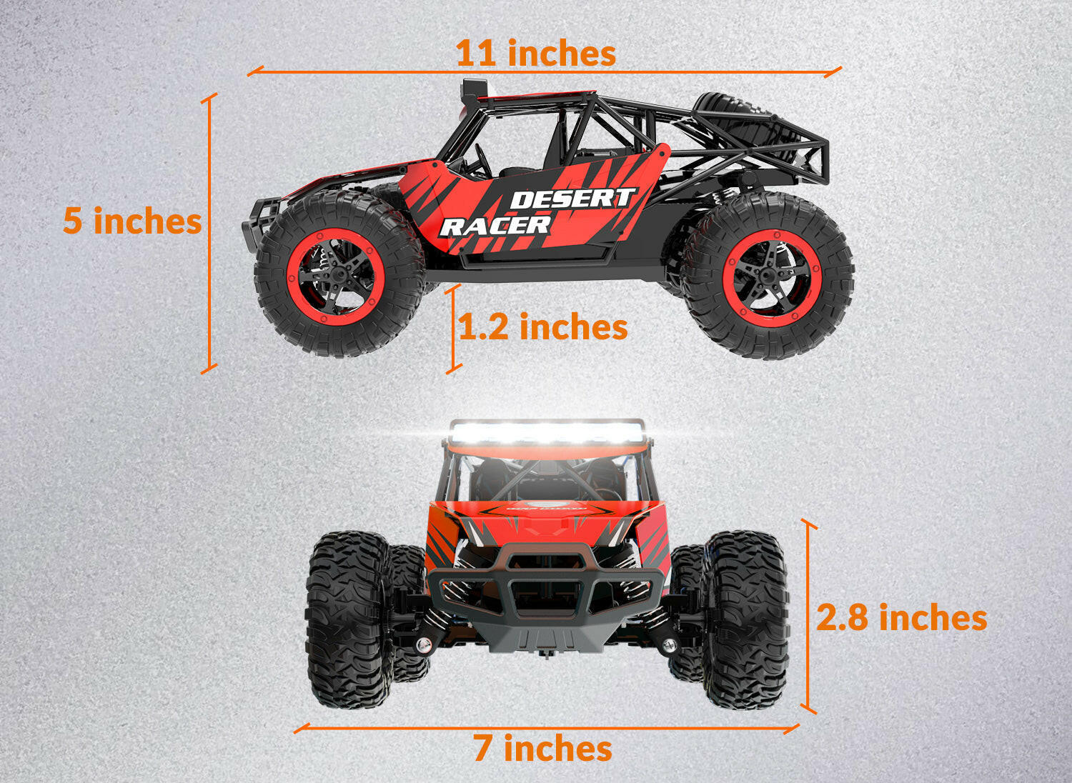 RACENT Desert Racer 1/16 RC Car for Kids All Terrain Remote Control Car RC Rock Crawler EXHOBBY Dealer.