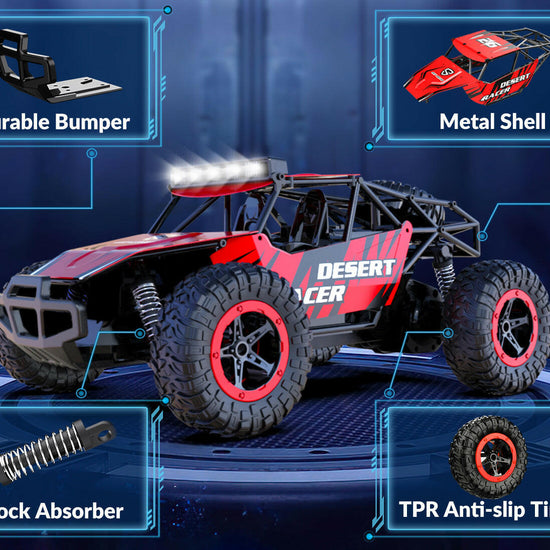 RACENT Desert Racer 1/16 RC Car for Kids All Terrain Remote Control Car RC Rock Crawler EXHOBBY Dealer.