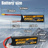 SUPULSE 2pcs 11.1V 3S 2200mAh 50C Lipo Battery with XT60 Plug - EXHOBBY
